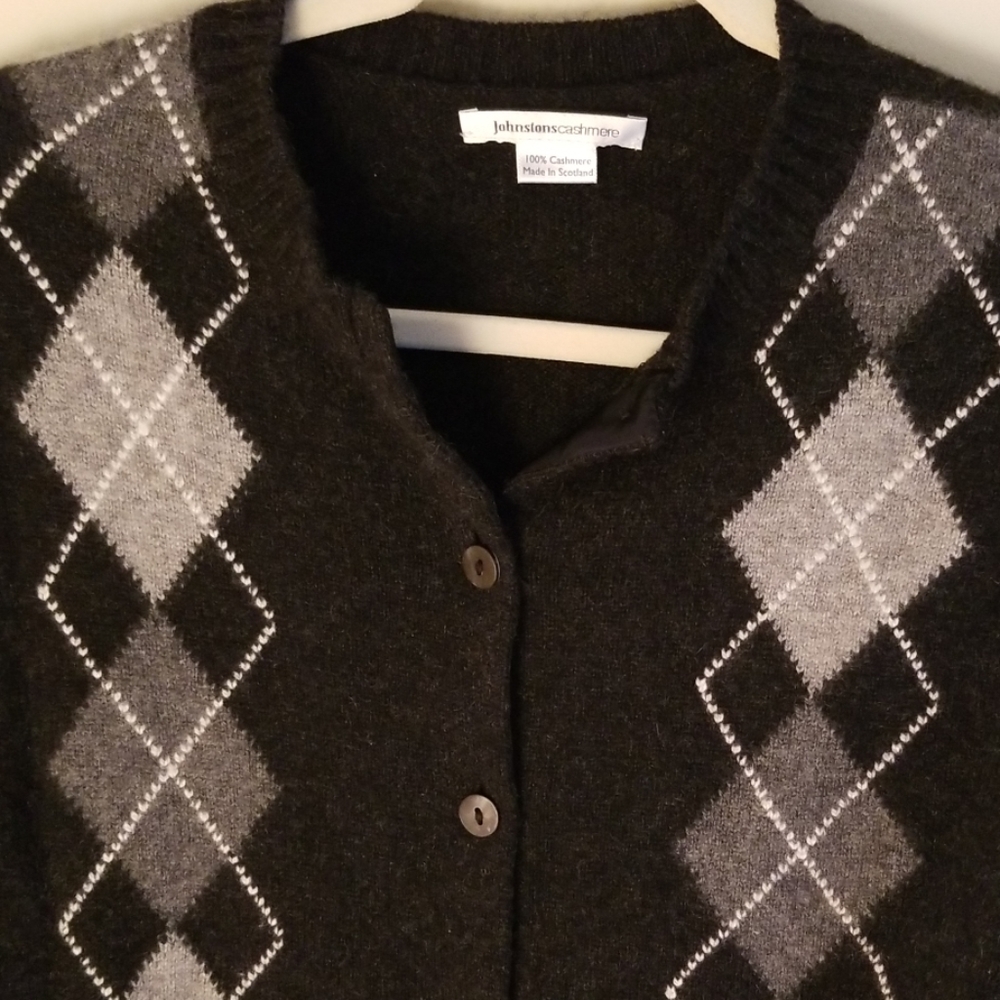 Johnstons Cashmere Button Front Cradigan Sweater